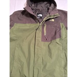 North Face Jacket Men Large Green Black Hyvent Zip Outdoor Hooded Vented-L-9391
